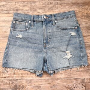 Madewell The Perfect Jean Short Light Wash Distressed Denim Size 26 Summer